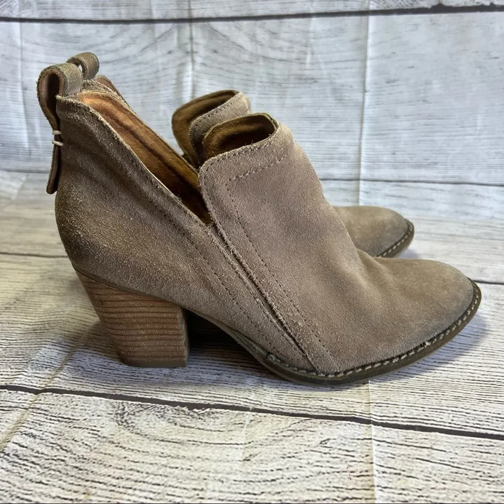 Jeffrey Campbell Women's Size 8 Rosalee Ankle Bootie Taupe Suede Western